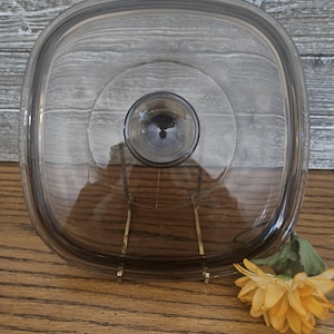 Replacement A9C A Amber Square Pyrex Lid:  8 1/2"