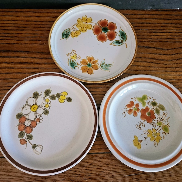 Mix or Match Floral Stoneware Salad Plates / Sold Separately / Made in Japan