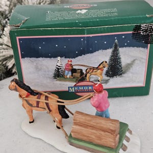 Vintage 1990&#39;s Memories Collections Porcelain Miniature for Lighted Christmas Village
