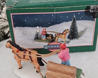 Vintage 1990's Memories Collections Porcelain Miniature for Lighted Christmas Village