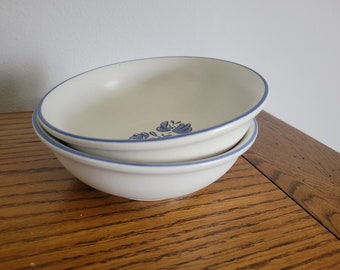 Vintage Pfaltzgraff Yorktowne Stoneware 6" Cereal or Soup Bowls Set of 2 / Circa 1967 - 1970's / Made in the USA