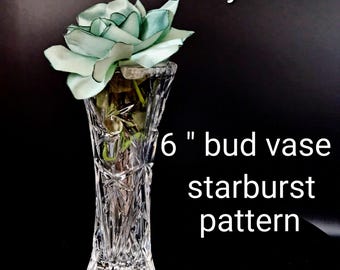 Vintage Lenox Fine Crystal Bud Vase: Starburst Pattern