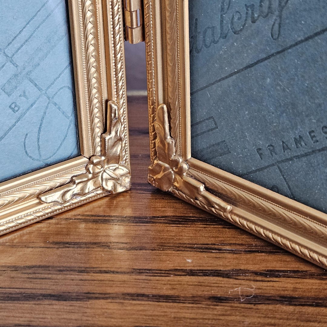 Vintage 8 X 10 Gold Plated Tabletop Hinged Frames by Matalcraft: Circa ...