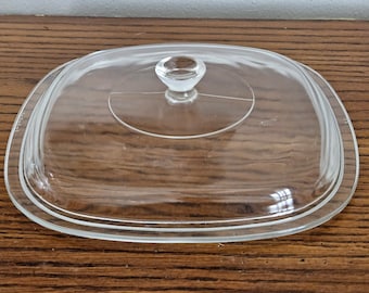 Replacement Pyrex 9 Inch Square Clear Glass Lid for Casserole Dish / P-9-C-1 Glass Lid with Center Knob / 2 Available