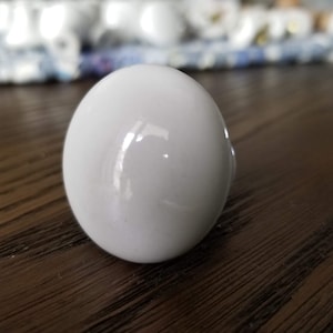 Lot of 5 White Ceramic Porcelain Drawer or Cabinet Knobs / ONLY 2 SETS LEFT / Vintage Salvaged Hardware