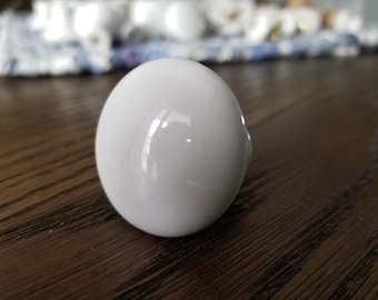 Vintage Lot of 10 White Ceramic Cabinet Knobs