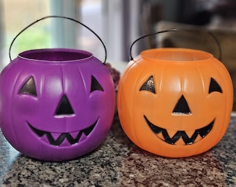 Vintage General Foam Blow Mold Plastic Pumpkin Pails: Choice