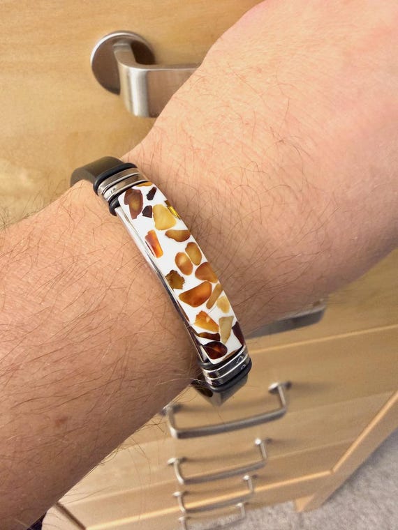 Copal Bracciale In Ambra Baltica E Argento 925 – Regolabile, Fatto A Mano In UE - 3