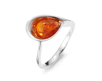 Bernstein Ring in Sterling Silber