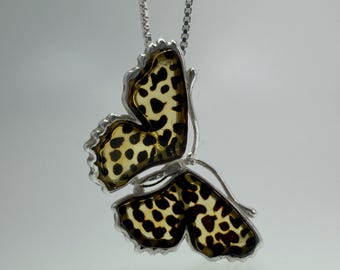 Pendentif Papillon En Ambre Baltique Véritable Et Argent 925 - Breloque Charm, Neuf Avec étiquette