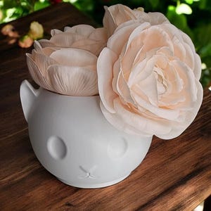 Cute Cat Planter –3D Printed Cat Decor for Plant Lovers –Cute Kitty Succulent Pot for Home & Office Decor