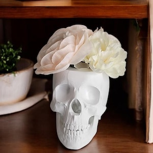 3D gedruckter Schädel-Übertopf: Gothic Home Decor, Sukkulententopf