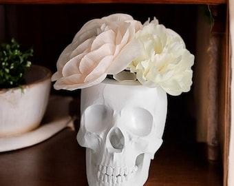 3D Printed Skull Planter: Gothic Home Decor, Succulent Pot