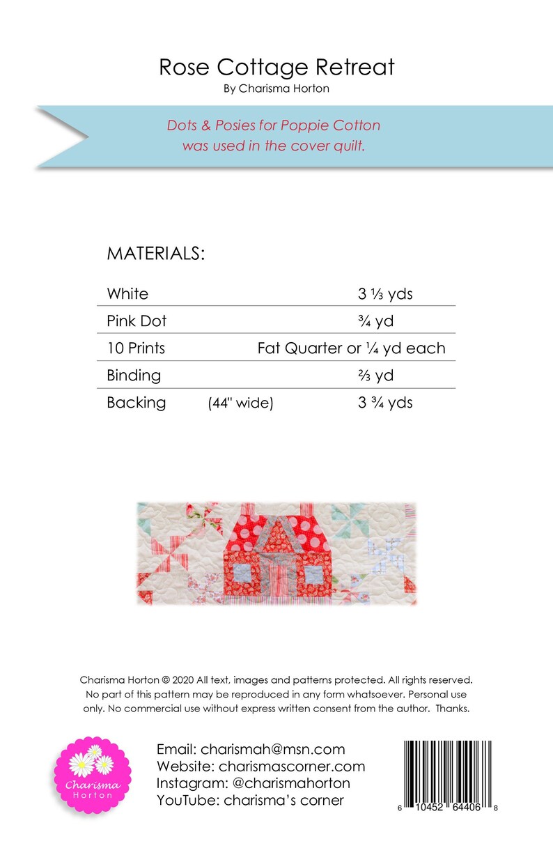 Rose Cottage Retreat Quilt Pattern