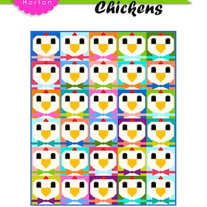 Puede incluir: Un patrón de acolchado con una colorida variedad de pollos con pajarita. El patrón se llama "Bowtie Chickens" y forma parte de la "The Little Pink Barn Series". Es compatible con cuartos de tela y se puede hacer en dos tamaños: 60" x 72" y 36" x 48".