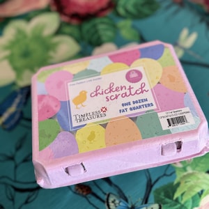 Pink Egg Carton with 12 Fat Quarters