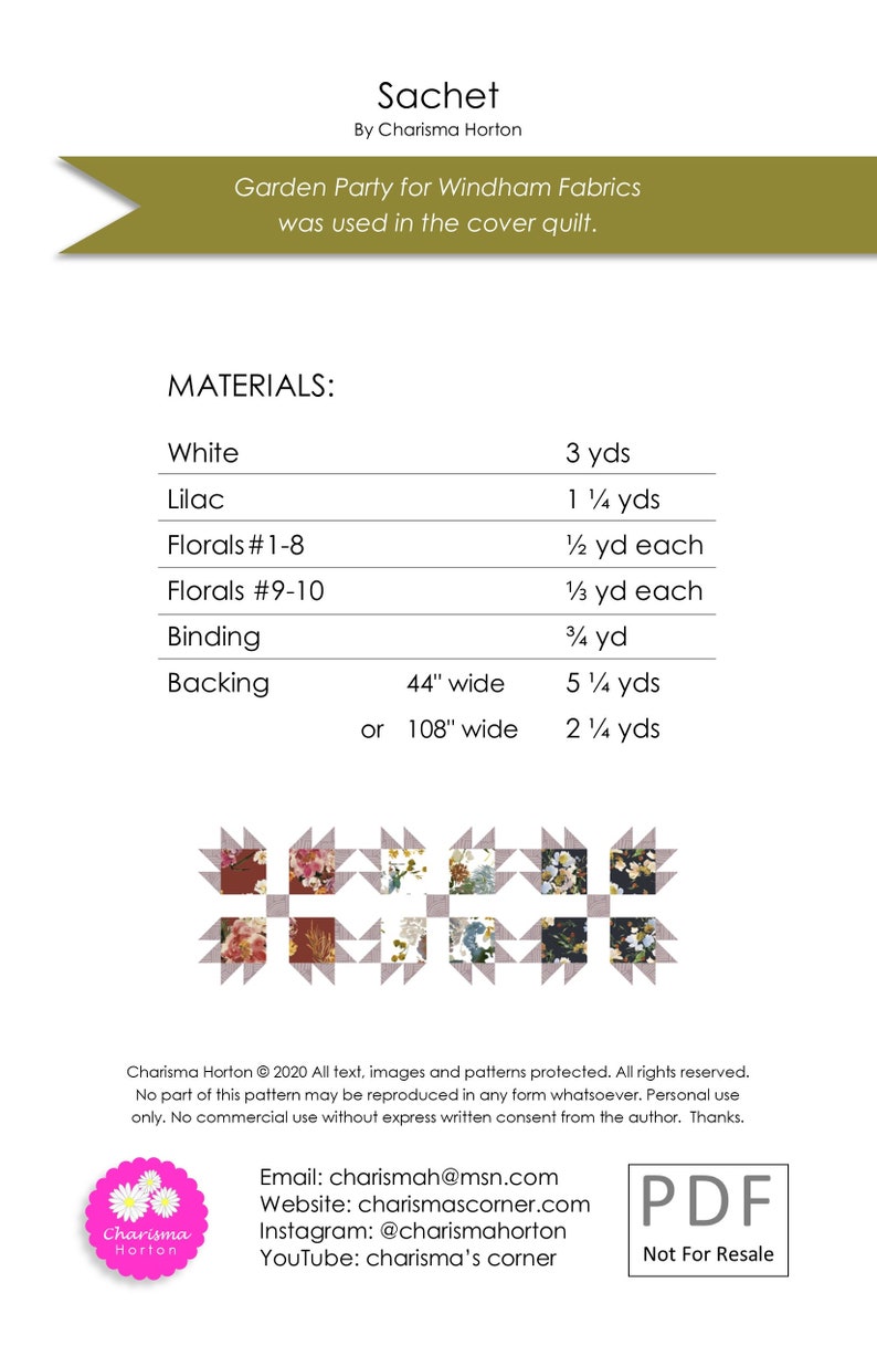 Sachet Quilt Pattern Etsy