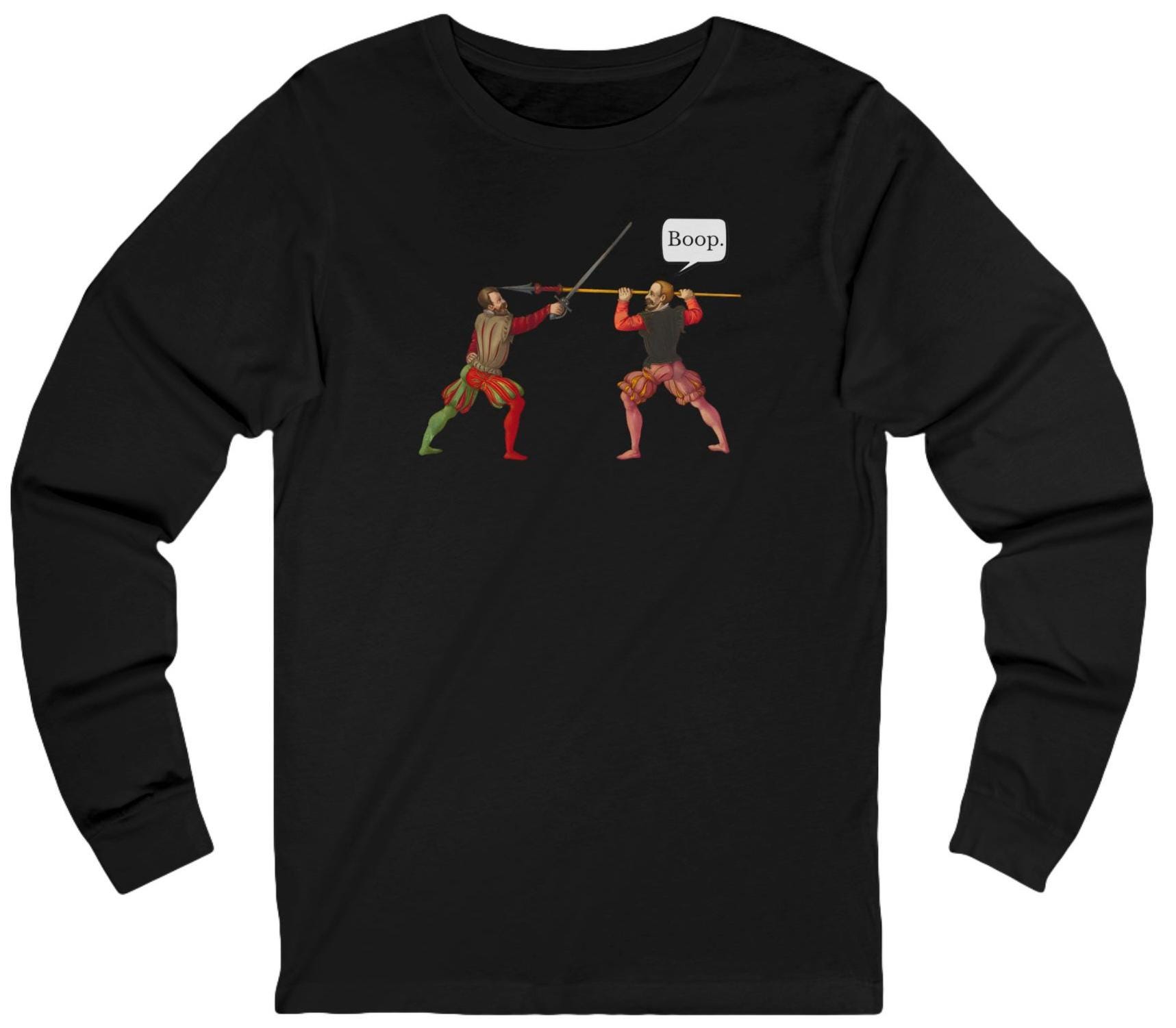 Boop - Boar Spear and Sword Fight Duel Long Sleeve T-shirt - Funny ...