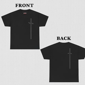 Longsword Outline T-Shirt - Italian and German - Black Tee with Minimalist Sword Design - Medieval Renaissance Historical Swordfighting