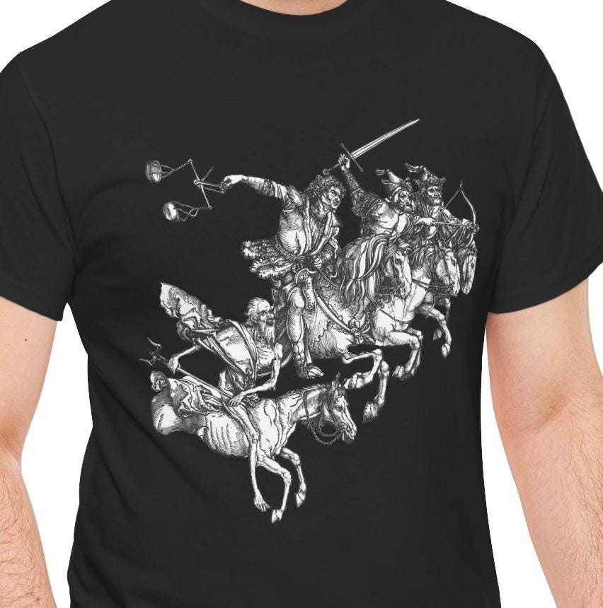 Four Horsemen of the Apocalypse T-Shirt - Albrecht Dürer - Renaissance Woodcut Revelation Art