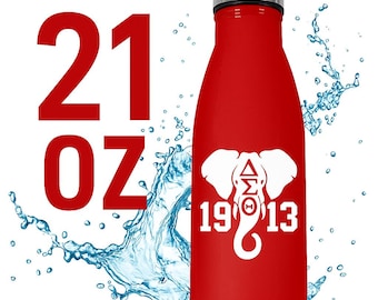 Delta Sigma Theta Glass Water Bottle | Red 21 oz, Sorority Gift
