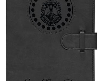 Personalized Delta Sigma Theta Leatherette Journal - Refillable Sorority Notebook