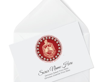 Custom Delta Sigma Theta Stationery Notecard Set – 22 Cards + Envelopes - Central Region Personalized Notecards
