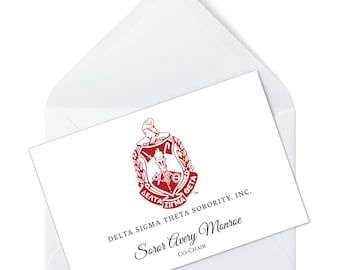 Delta Sigma Theta Notecards: Red Crest Stationery Set (22 Cards + Envelopes)