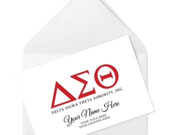 Delta Sigma Theta Notecard Set: Personalized Stationery Gift Box - 22 Cards + Envelopes