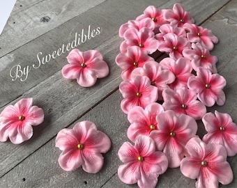 Fondant Edilbe Cake Decorations Light Pink Gum Paste Blossoms 24 piezas