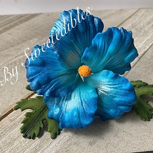 Gum Paste Hawaiian Hibiscus Flower Cake Decorations White Etsy
