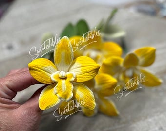 Gumpaste Dendrobium Sugar Orchid Singapore Orchid 1 flower YELLOW