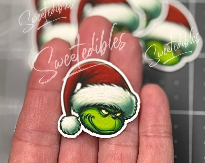 AI generated Grinch Cupcake Cocoa Bombs Cake Pop Toppers