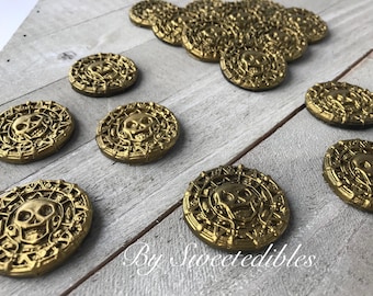 12 pieces Cupcake Topper for Pirate Theme that are Edible Gold Coins