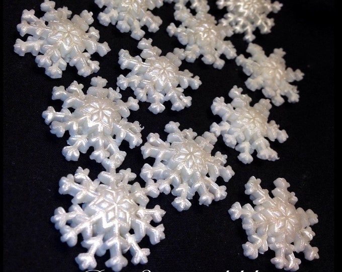 Cake Decorations Edible Snowflakes Small Size Gum Paste