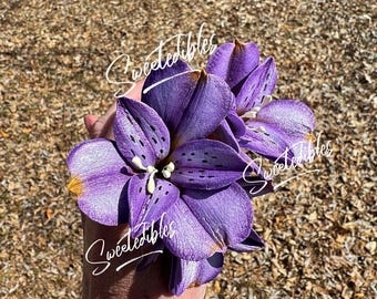 Fondant Alstroemeria Flower Cake Decoration (Lavender) Gum Paste Gumpaste