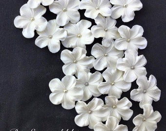 12 pieces White Gum Paste Flowers Edible Cake Decorations SILVER Fondant