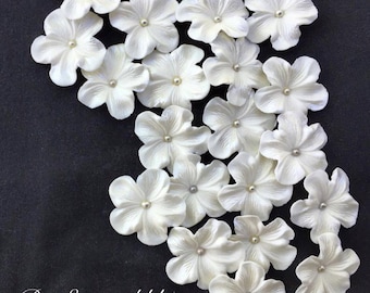 12 pieces White Gum Paste Flowers Edible Cake Decorations SILVER Fondant