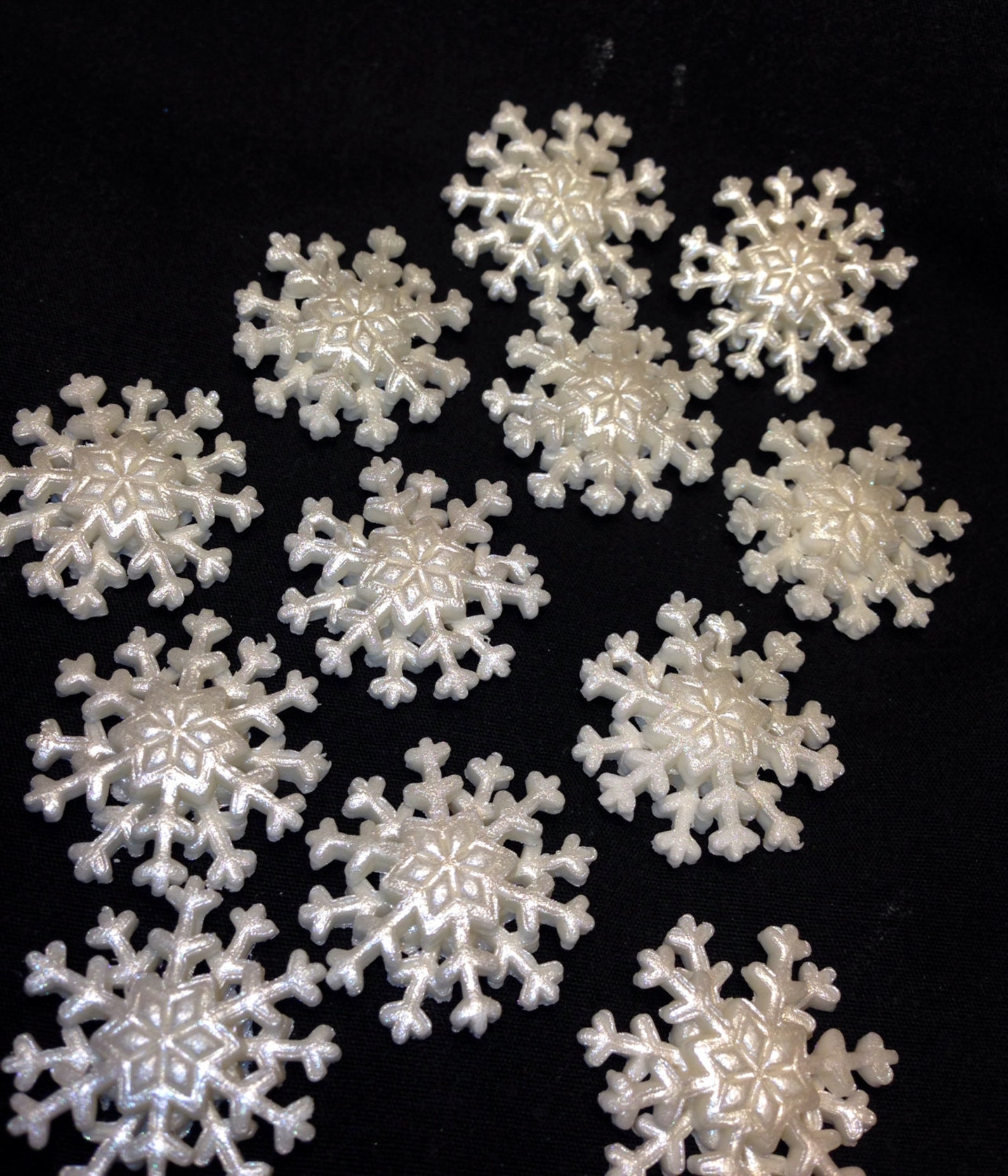 Cake Decorations Edible Snowflakes Small Size Gum Paste Etsy