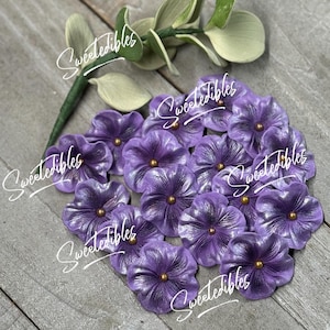 Gumpaste Cake Decorations Light Purple Gum Paste Flowers 24 piece set