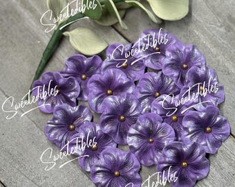 Gumpaste Cake Decorations Light Purple Gum Paste Flowers 24 piece set