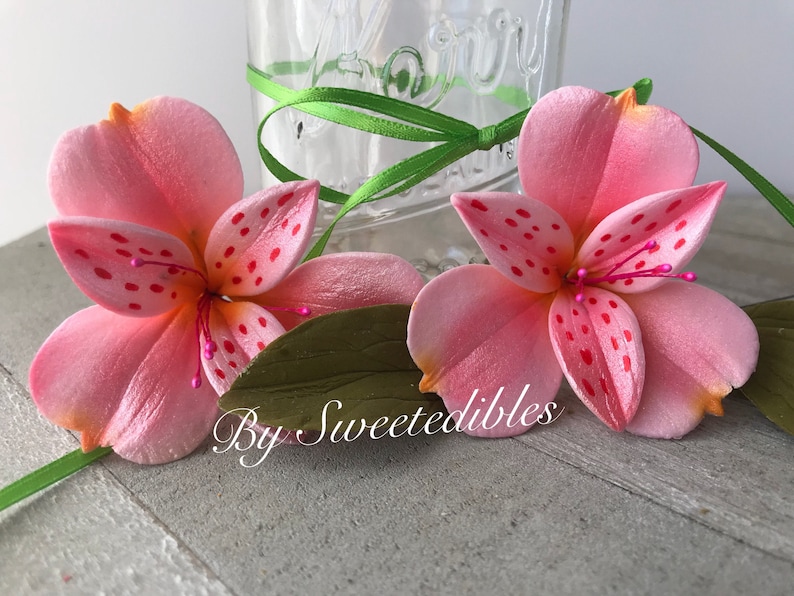 Alstroemeria Flower for Cake Decorating Gum Paste Pink | Etsy