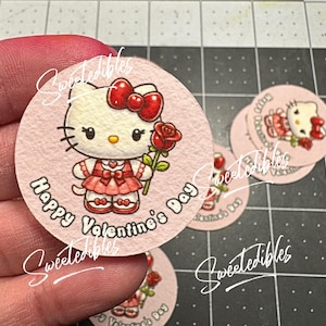 AI Generated image Edible Smart H Kitty Valentine’s Day topper