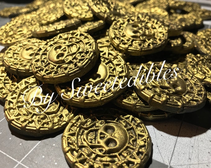 12 pieces Cupcake Topper for Pirate Theme that are Edible Gold Coins