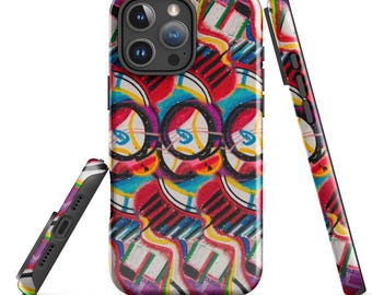 Abstract Art Phone Case for iPhone 11 12 13 14 15 16 f | Colorful Vibrant Artistic Design | Modern Protective iPhone Cover | Stylish Case