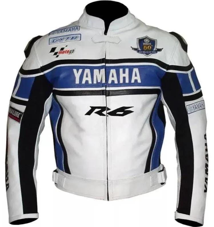 YAHAMA R6 Racing Motorcycle Leather Jacket - Cowhide Leather,Full Protection Jacket.Free delivery