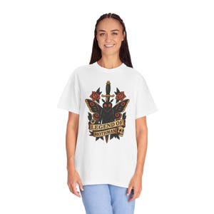 West Virginia Mothman Shirt, Legendary Cryptid Illustration, Appalachian Folk Horror T Shirt Gift for Monster Hunters, Gothic Graphic Tee