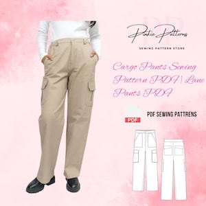 Cargo Pants Sewing Pattern PDF | Lane Pants PDF | Six Pocket Pant | Unisex Pants Pattern | DIY Utility Pants | Beginner Friendly Size 0-34