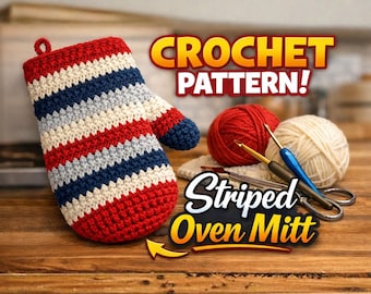 Ofenhandschuh Häkelanleitung PDF | Easy Kitchen Häkelanleitung | Hitzebeständiger Mitt | Anfängerfreundliches Häkelgarn