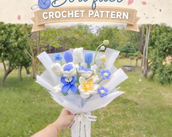 Blumenstrauß Häkelanleitung PDF | Tulpe | Rose | Maiglöckchen | Gänseblümchen Blumen | Geschenk Dekor für Muttertag Hochzeit Wohnkultur Geschenke